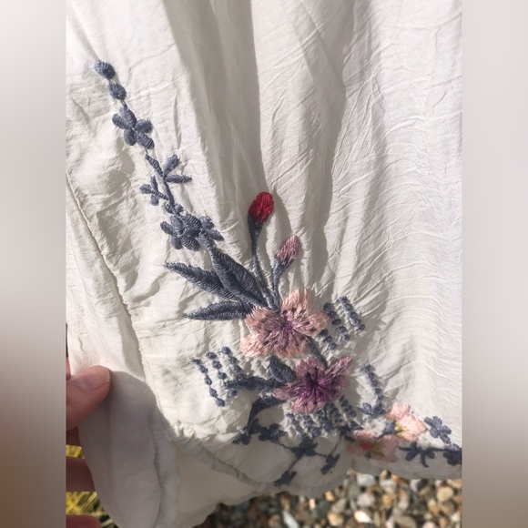 Johnny was Long sleeve sheer embroidered Johnny Was boho western tunic - Picture 11 of 13